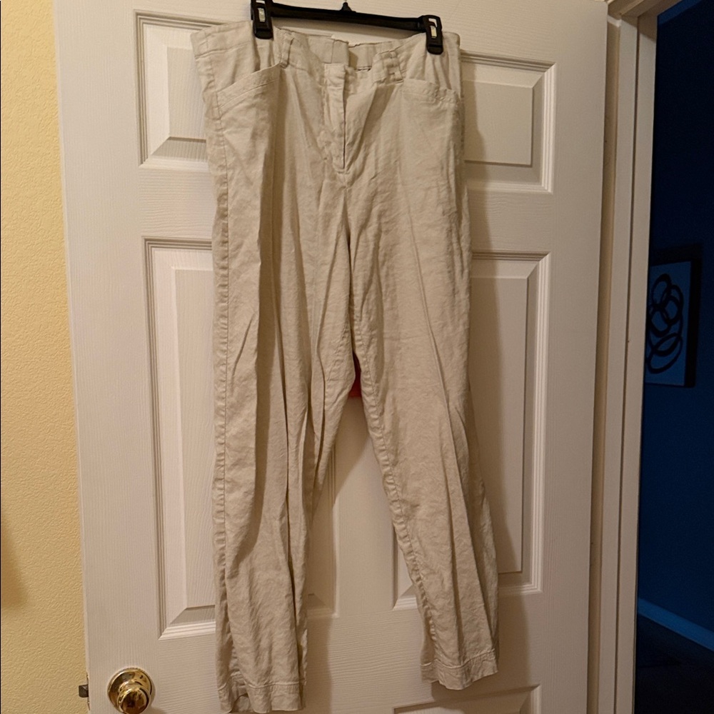 J. Jill Women's Cream Straight Leg Pants